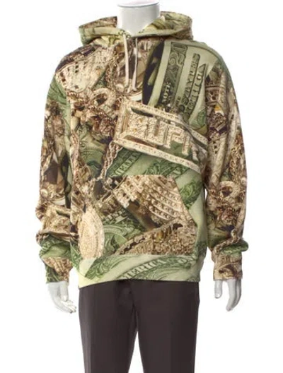 Pre-owned Supreme Printed Crew Neck Hoodie In Green