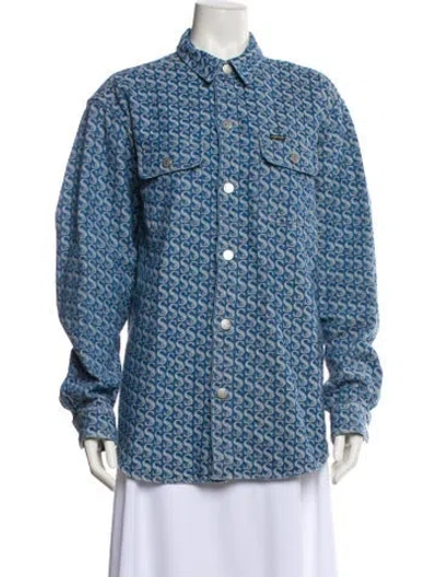 Pre-owned Supreme Printed Denim Jacket In Blue