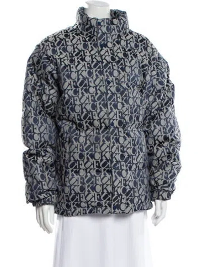 Pre-owned Supreme Printed Down Jacket In Blue