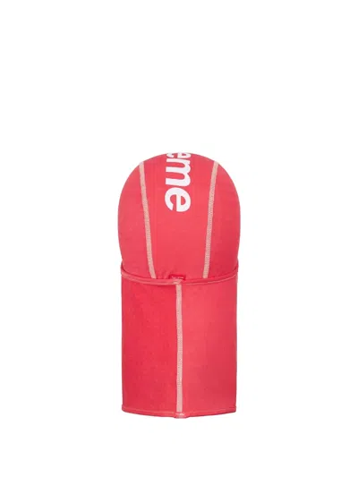 Supreme Printed-logo Balaclava In Red