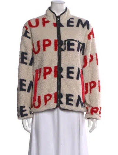 Pre-owned Supreme Printed Mock Neck Sweater In Neutral