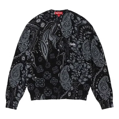 Supreme Printed Paisley Sweater 'black White'