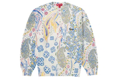 Pre-owned Supreme Printed Paisley Sweater White