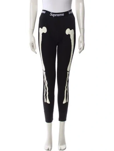Pre-owned Supreme Printed Skinny Leg Pants In Black