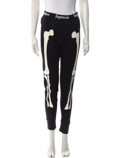Pre-owned Supreme Printed Skinny Leg Pants In Black