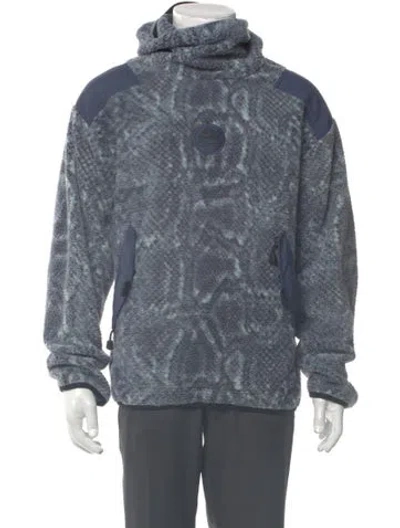 Pre-owned Supreme Printed Turtleneck Hoodie In Gray