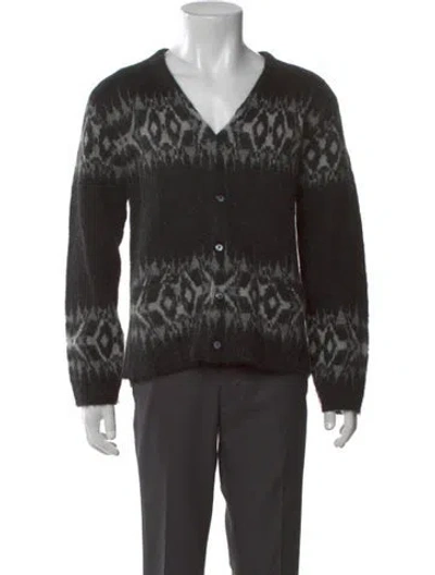 Pre-owned Supreme Printed V-neck Cardigan In Black
