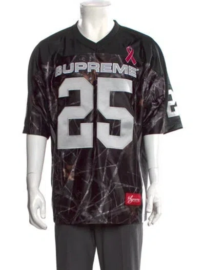 Pre-owned Supreme Printed V-neck Jersey In Black
