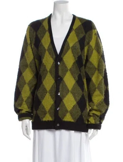 Pre-owned Supreme Printed V-neck Sweater In Green