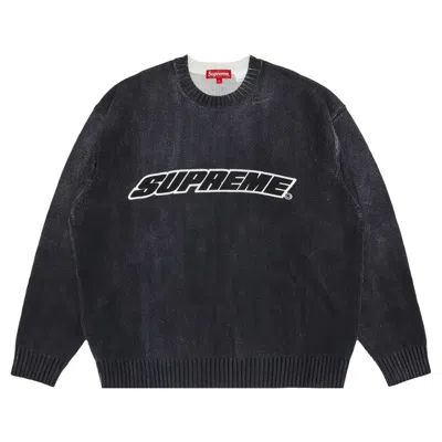 Pre-owned Supreme Printed Washed Sweater 'black'