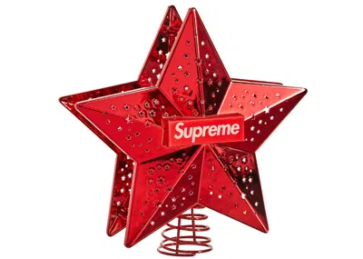 Pre-owned Supreme Projecting Star Tree Topper (us Plug) In Red