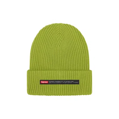 Pre-owned Supreme Property Label Beanie 'olive' In Green