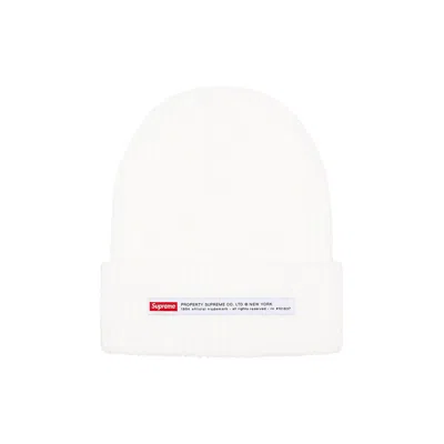 Pre-owned Supreme Property Label Beanie 'white'