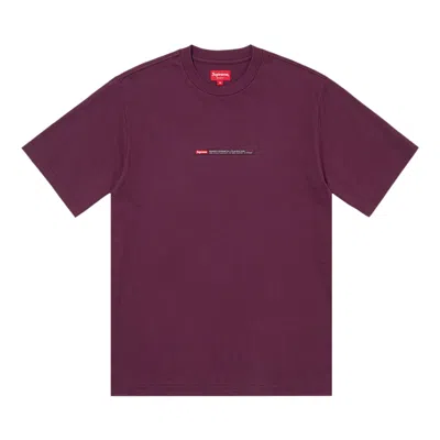 Pre-owned Supreme Property Label Short-sleeve Top 'eggplant' | Purple | Men's Size M