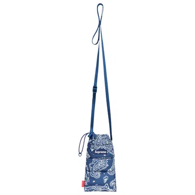 Pre-owned Supreme Puffer Neck Pouch 'blue Paisley'