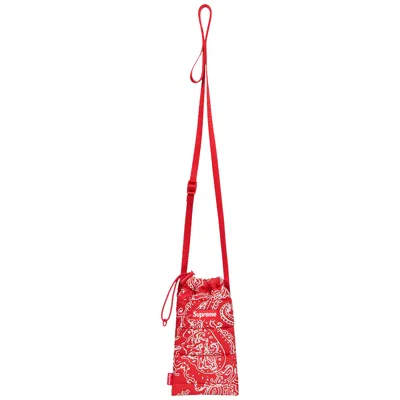 Pre-owned Supreme Puffer Neck Pouch 'red Paisley'