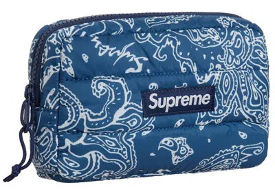 Pre-owned Supreme Puffer Pouch In Blue Paisley