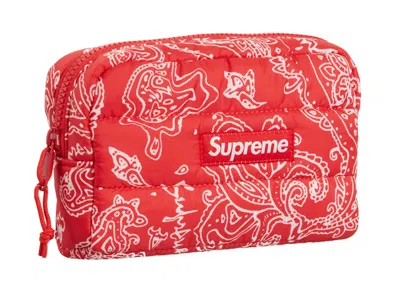 Pre-owned Supreme Puffer Pouch In Red Paisley