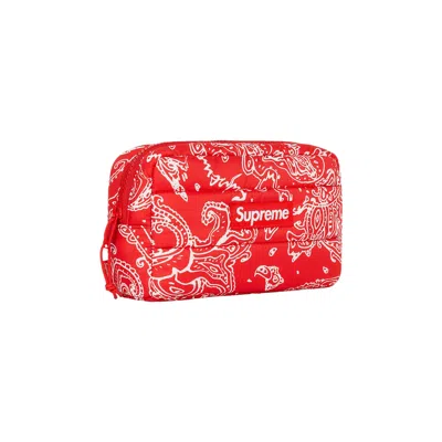 Pre-owned Supreme Puffer Pouch 'red Paisley'