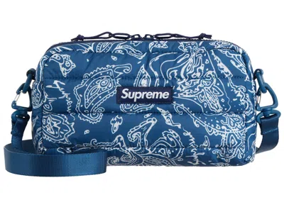 Pre-owned Supreme Puffer Side Bag In Blue Paisley
