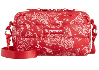 Pre-owned Supreme Puffer Side Bag In Red Paisley