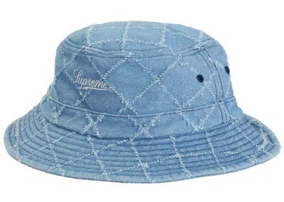 Pre-owned Supreme Punched Denim Crusher Hat In Blue