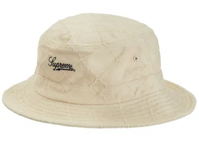 Pre-owned Supreme Punched Denim Crusher Hat In Tan