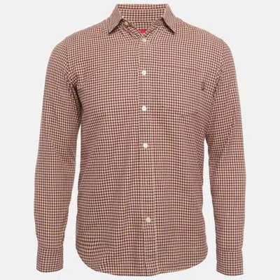 Supreme Purple/beige Houndstooth Cotton Shirt In Brown