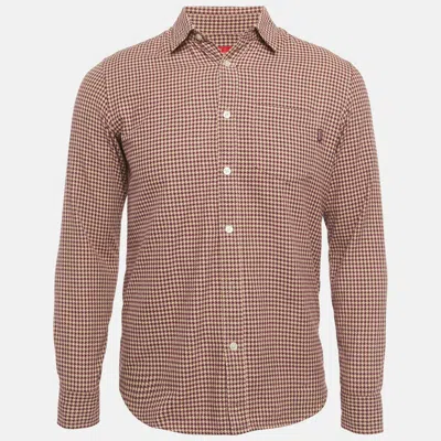 Pre-owned Supreme Purple/beige Houndstooth Cotton Shirt S