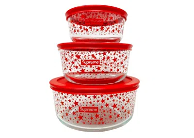 Pre-owned Supreme Pyrex Bowls (set Of 3) In Red