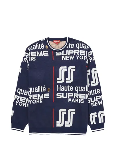 Supreme Qualite Knit Sweater In Blue