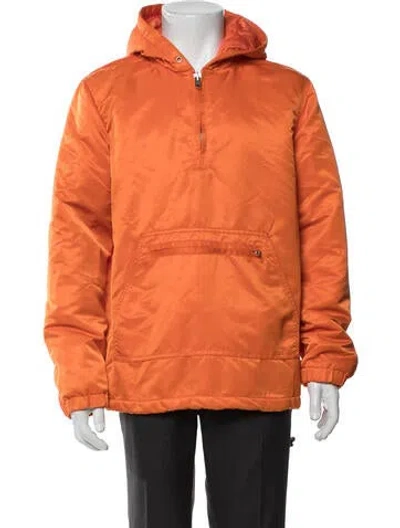 Pre-owned Supreme Quarter Zip Anorak Puffer Coat In Orange