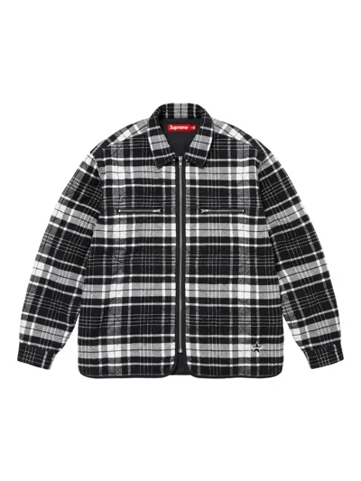 Supreme Quilted Flannel Shirt In Black