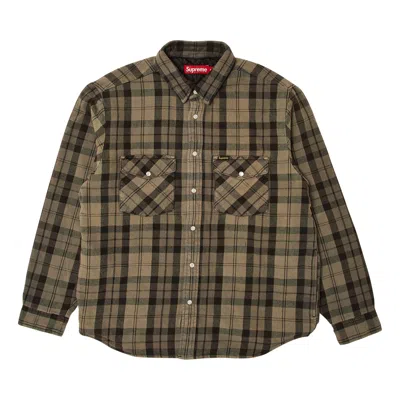 Pre-owned Supreme Quilted Flannel Snap Shirt 'black'