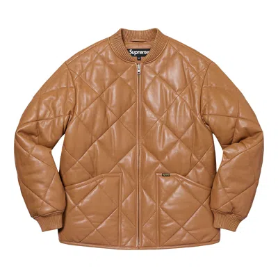 Pre-owned Supreme Quilted Leather Work Jacket 'tan' | Men's Size M