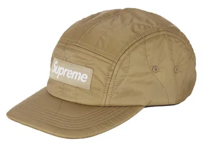 Pre-owned Supreme Quilted Liner Camp Cap In Gold