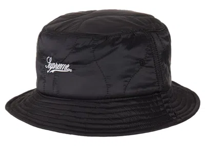Pre-owned Supreme Quilted Liner Crusher Hat In Black