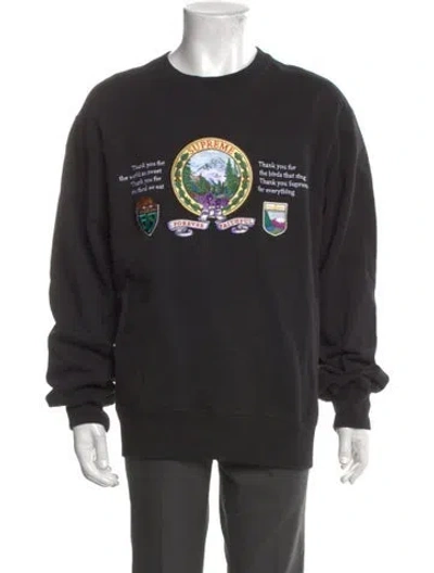 Pre-owned Supreme Quilted Pattern Graphic Print Sweatshirt In Black