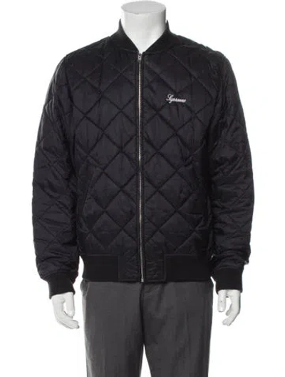 Pre-owned Supreme Quilted Pattern Puffer Coat In Blue