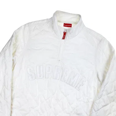 Pre-owned Supreme Quilted White Pullover Jacket