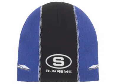 Pre-owned Supreme Racing Panel Beanie In Blue