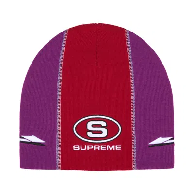 Pre-owned Supreme Racing Panel Beanie 'red' | Men's Size Onesize