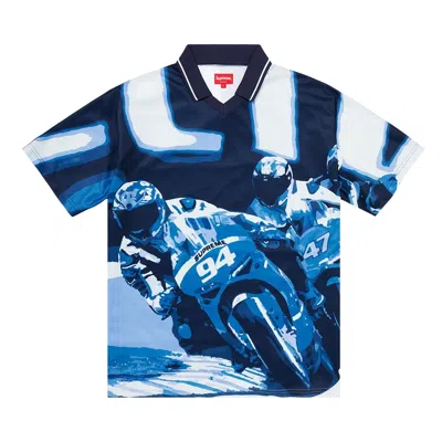Pre-owned Supreme Racing Soccer Jersey 'navy' | Blue | Men's Size L