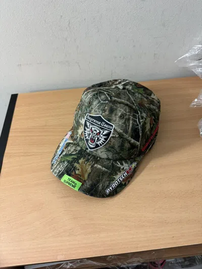 Pre-owned Supreme Racing Team 6-panel Cap Camo In Green
