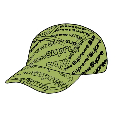 Pre-owned Supreme Radial Camp Cap In Lime
