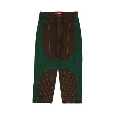 Pre-owned Supreme Radial Embroidered Loose Fit Jean 'brown' | Men's Size 36