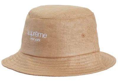 Pre-owned Supreme Raffia Crusher Hat In Natural