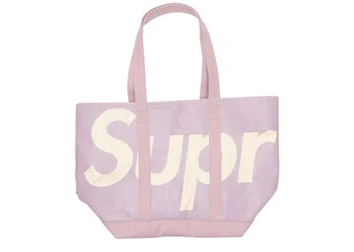 Pre-owned Supreme Raffia Tote In Purple