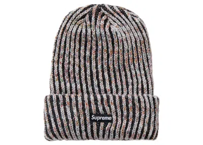 Pre-owned Supreme Rainbow Knit Loose Gauge Beanie In Black