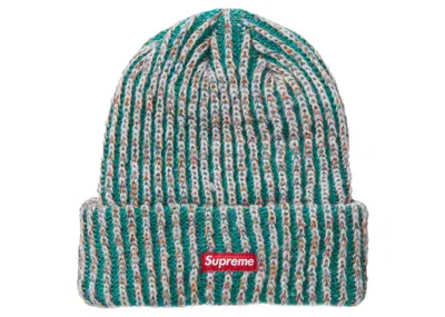 Pre-owned Supreme Rainbow Knit Loose Gauge Beanie In Dark Green